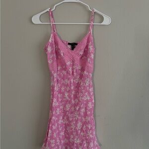 Forever 21 Pink and White Floral Chemise
